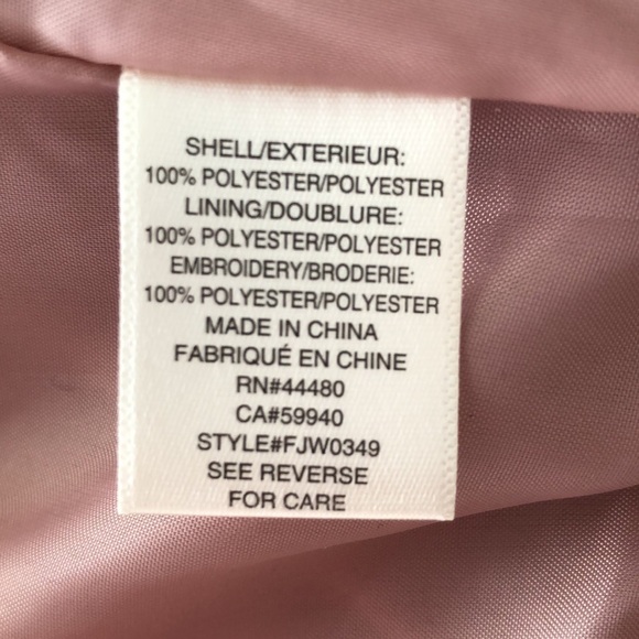 Tone It Up Pink Satin Bomber Jacket. Front Zip. Mob Wife. Palm trees. LARGE - Picture 8 of 16